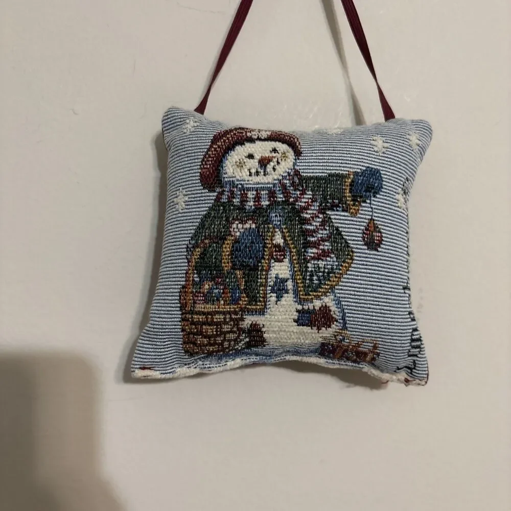 Longaberger Blue Tapestry Snowman 5 1/2